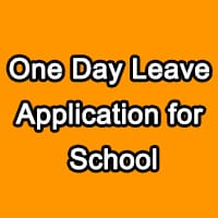 One Day Leave Application for School Principal