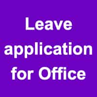 leave application for office urgent work