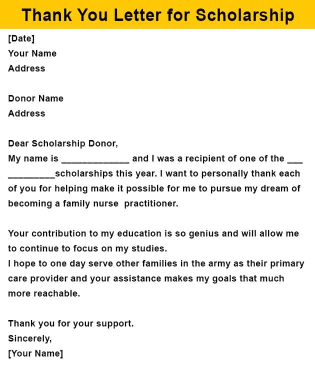 4 How To Write A Thank You Letter For Scholarship Sample